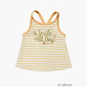 Little Lass Girls 24 Mo tank top striped white orange glitter graphic design